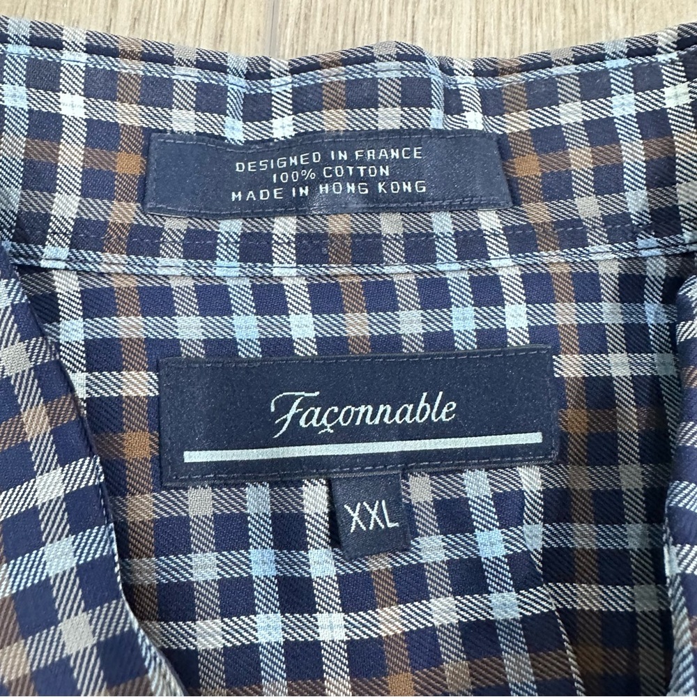 Faconnable long sleeve button down collared blue … - image 4